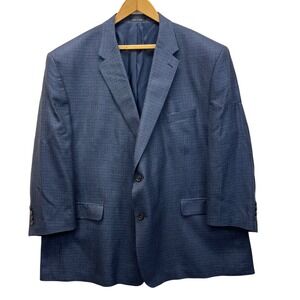 Lauren Ralph Lauren Blazer Mens 54R Blue Check Silk Wool Sport Coat Professional